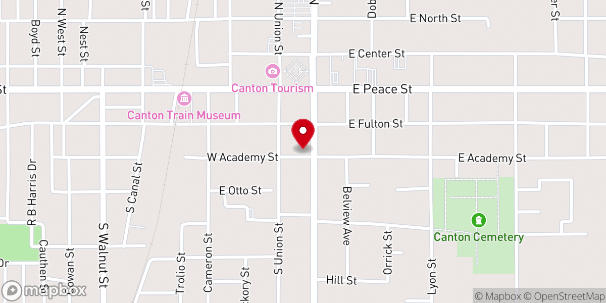 Map showing location of First United Methodist Church