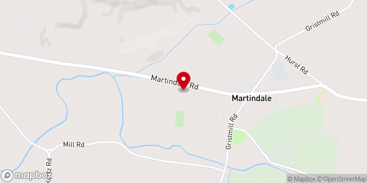 Map showing location of Martindale Mennonite Church (Weaverland Conference)