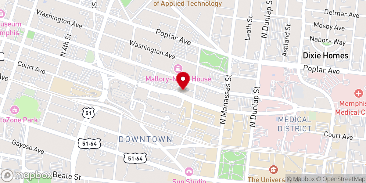 Map showing location of Sunrise Church