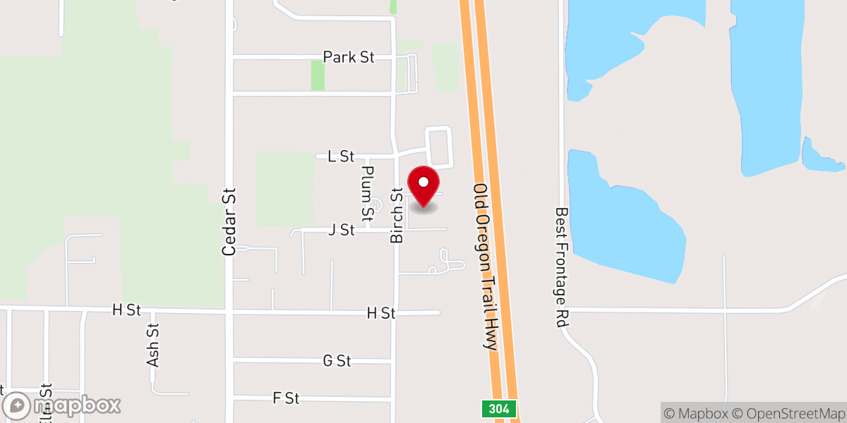 Map showing location of Elkhorn Baptist Church