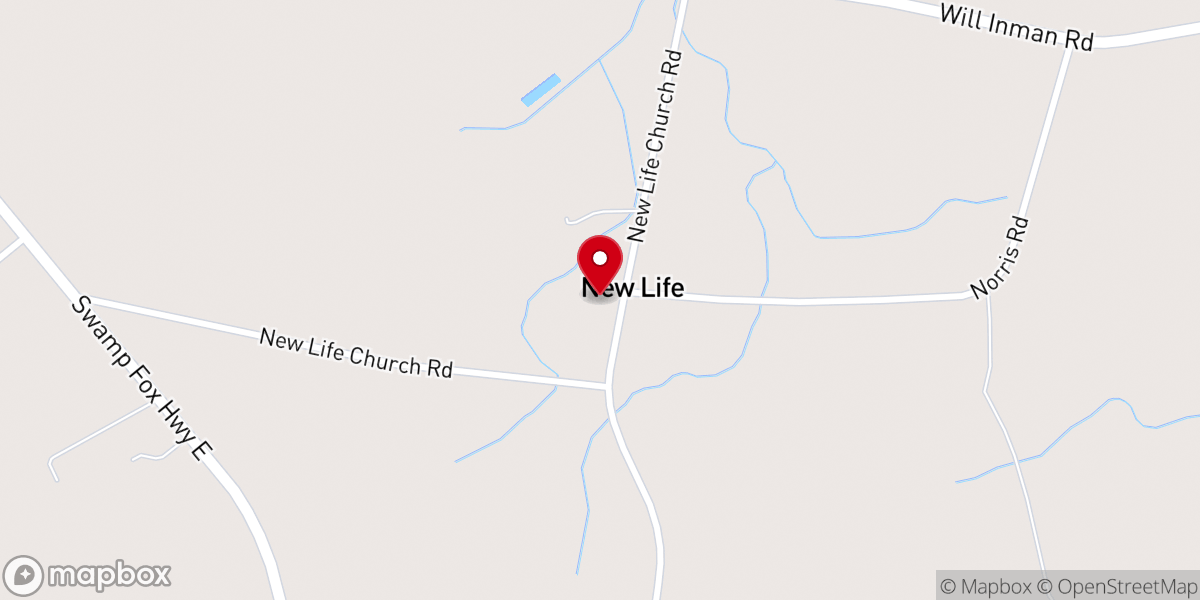 Map showing location of New Life Church