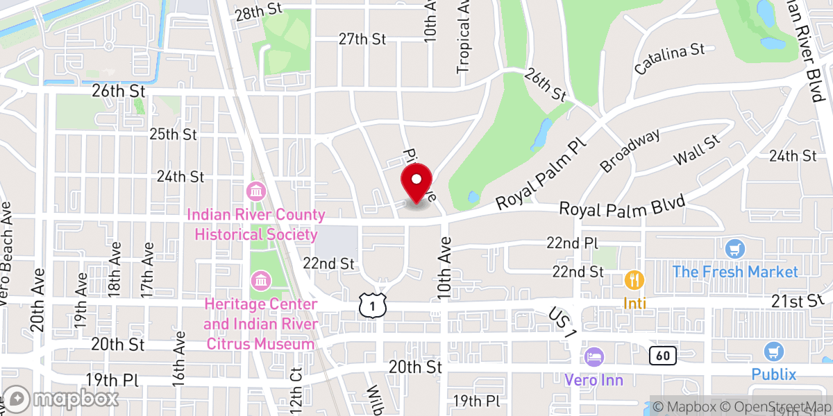 Map showing location of Trinity Episcopal Church