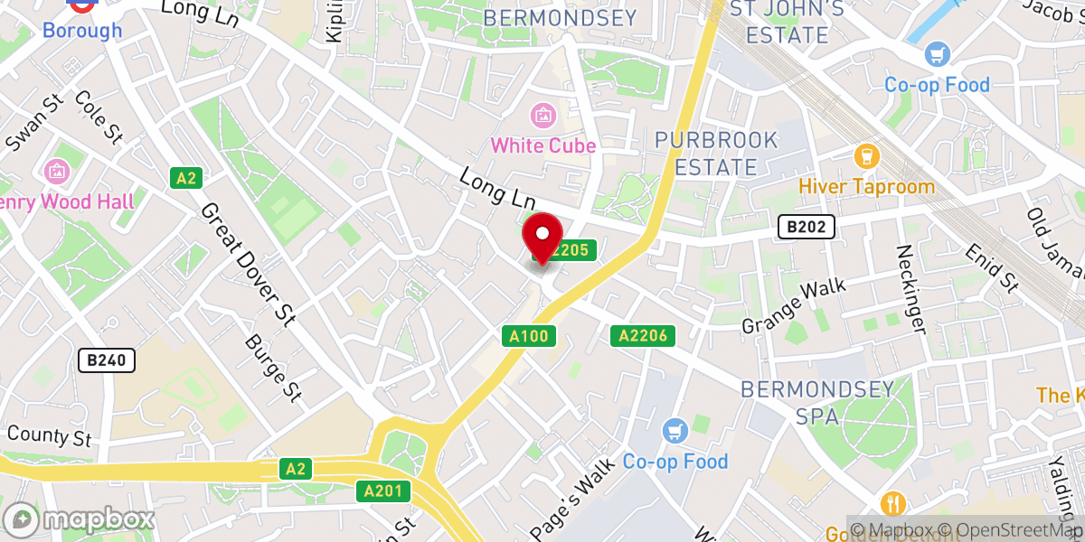 Map showing location of Bermondsey Central Hall Methodist Church