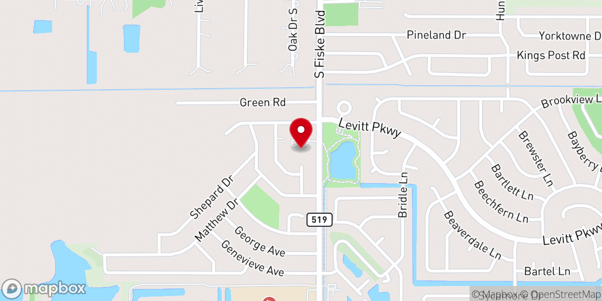 Map showing location of Hope United Church of Christ