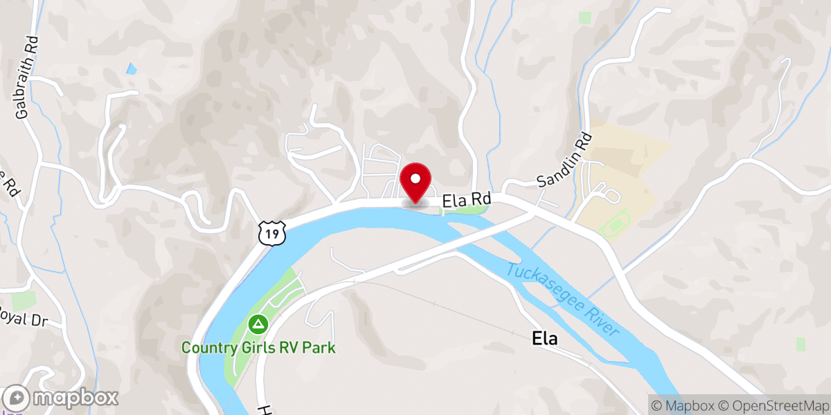Map showing location of Ela Missionary Baptist Church