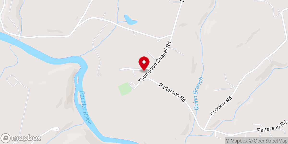 Map showing location of Thompson Chapel Baptist Church