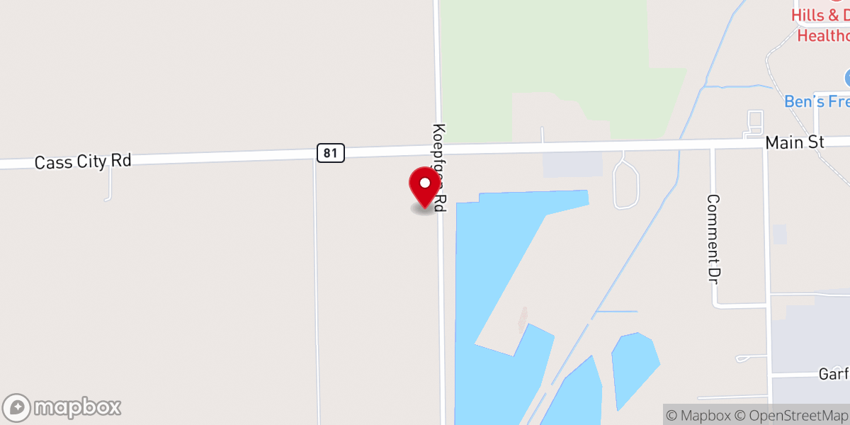 Map showing location of Mizpah Church