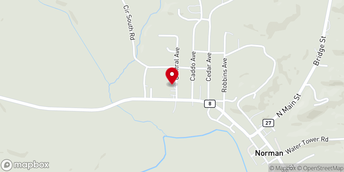 Map showing location of Norman Assembly of God Church