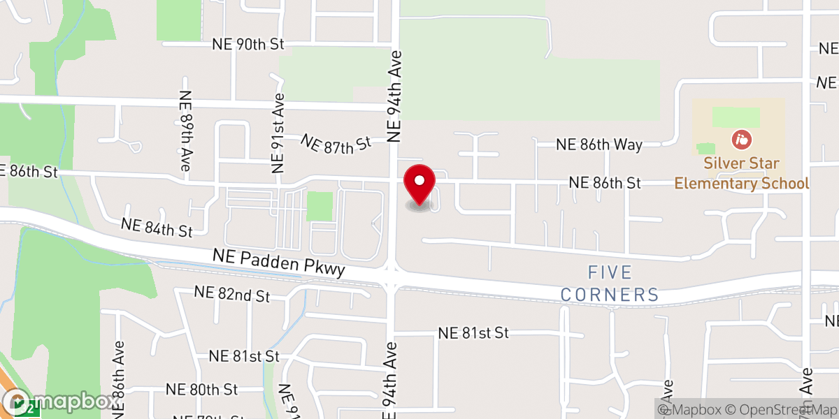Map showing location of Cascades Presbyterian Church