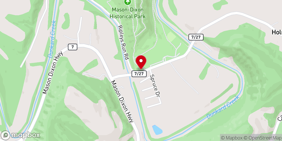 Map showing location of Mason-Dixon Park