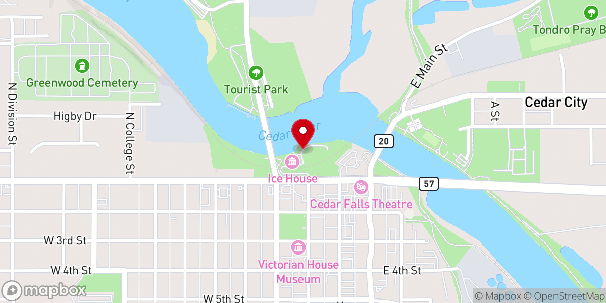 Map showing location of First Settlers in Black Hawk County Historical Marker