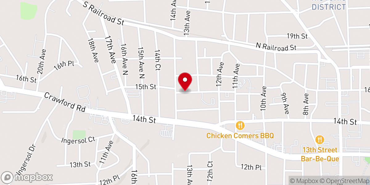 Map showing location of Phillips Christian Methodist Episcopal Temple