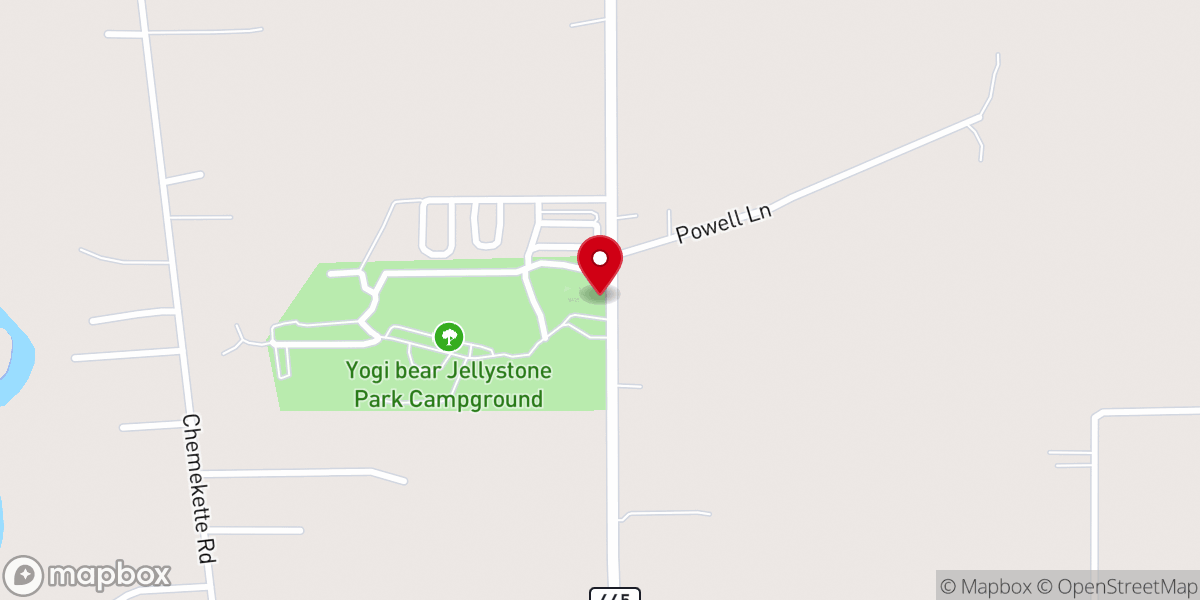 Map showing location of Popee's Cajun Water World