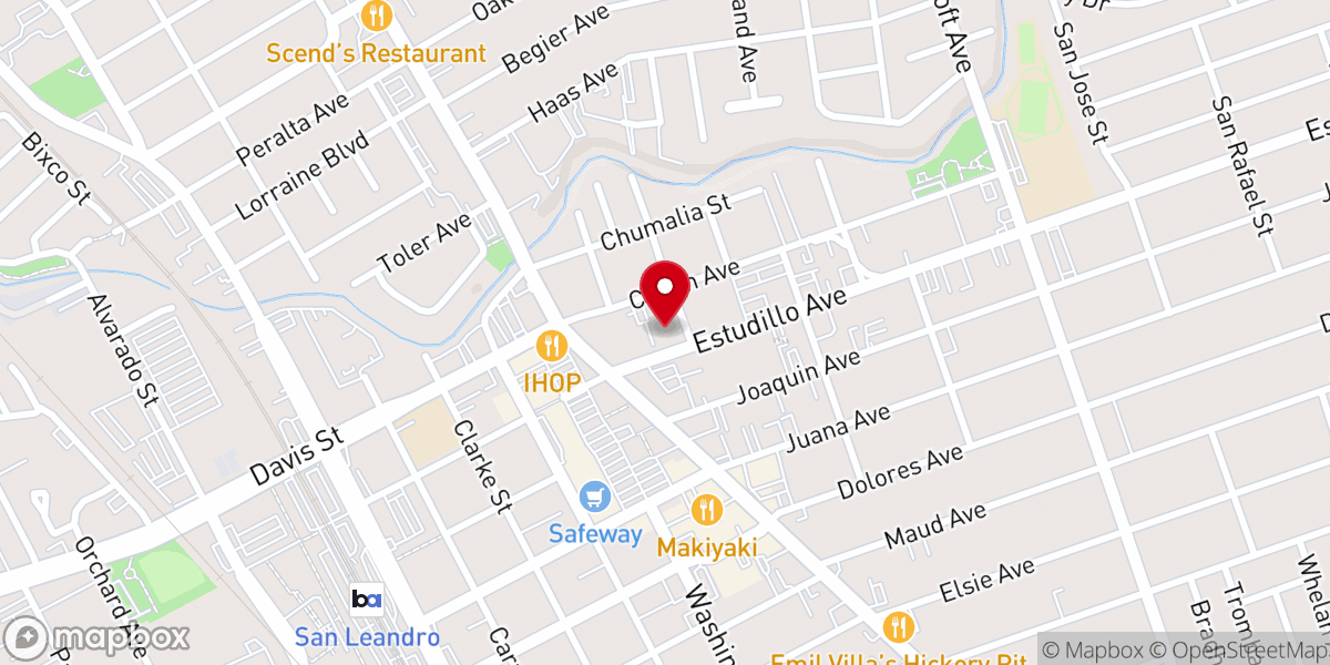Map showing location of First Presbyterian Church of San Leandro