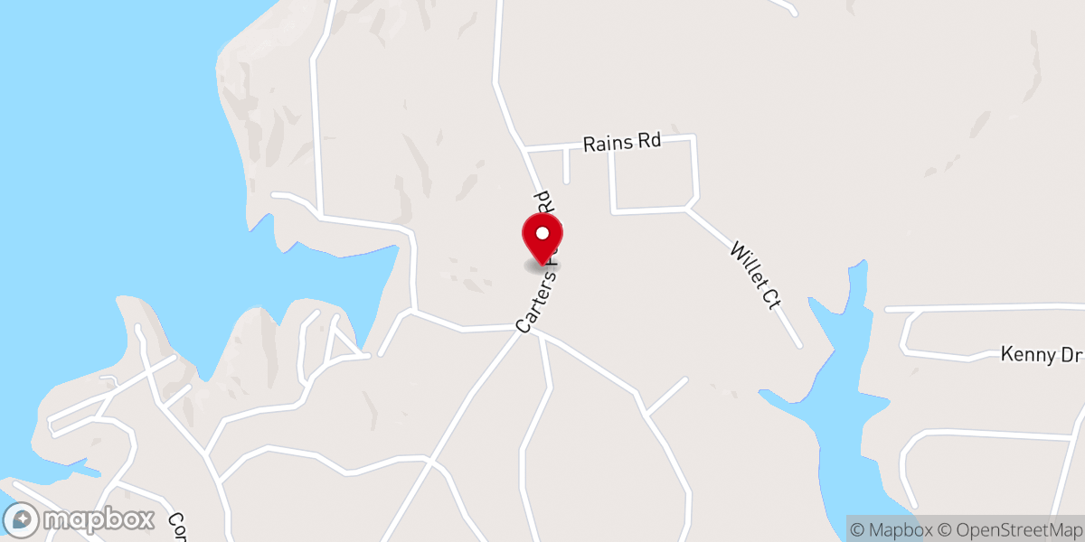 Map showing location of Toledo Bend Baptist Center