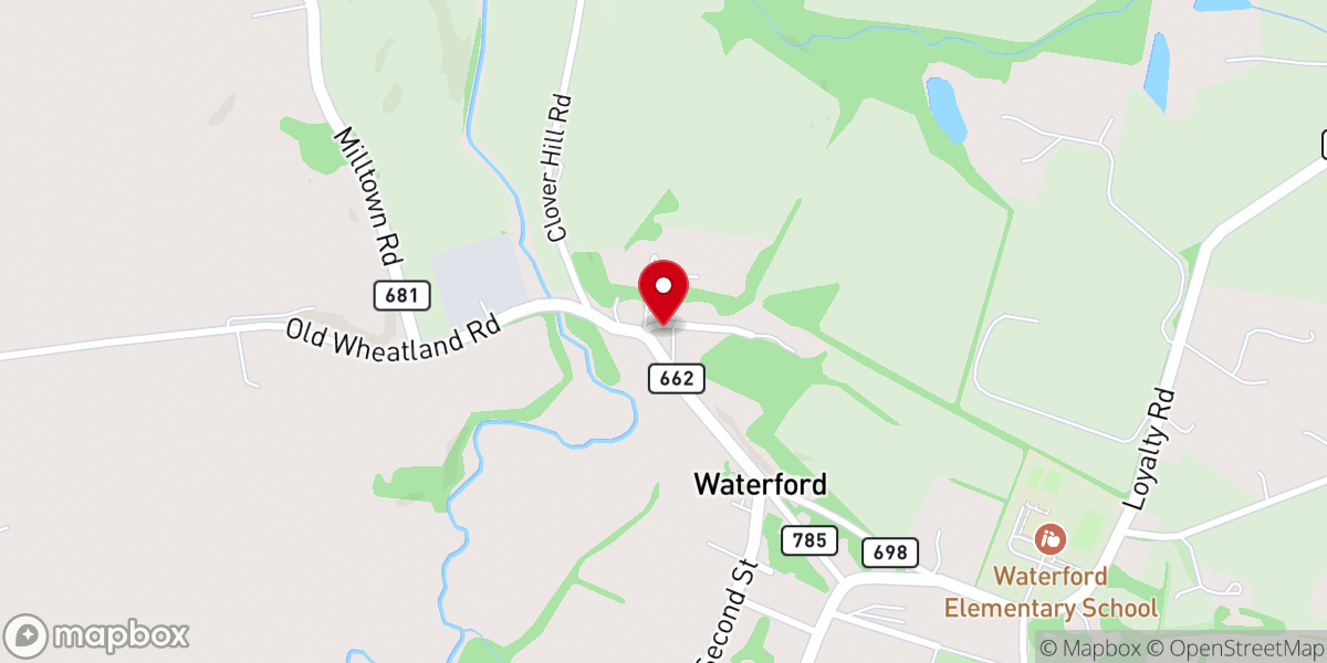 Map showing location of John Wesley Church