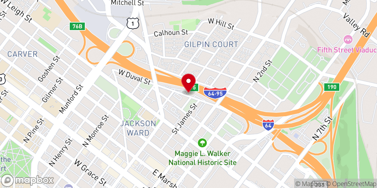 Map showing location of Sixth Mt Zion Baptist Church