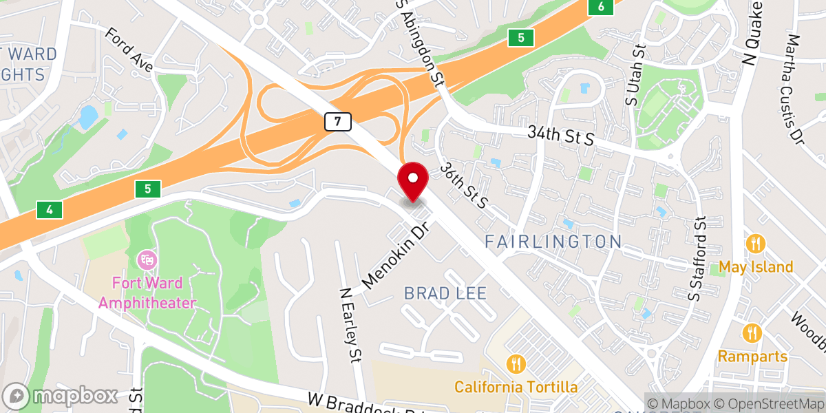 Map showing location of Fairlington United Methodist Church Christmas Tree Sale