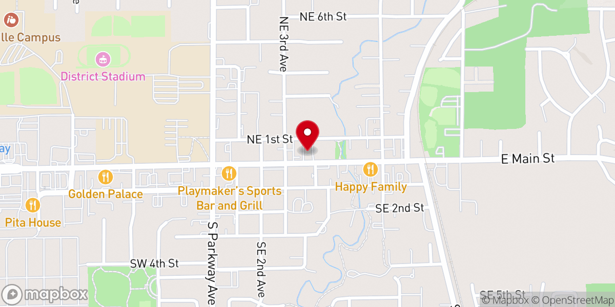 Map showing location of Devs Coffee Bar Battle Ground