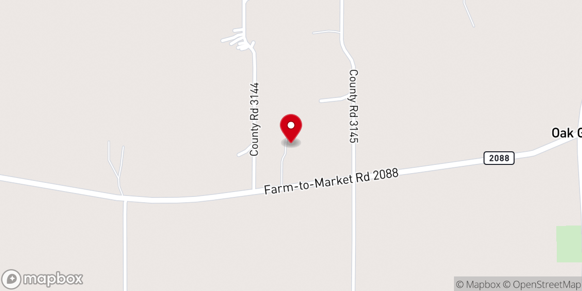 Map showing location of Wood County Cowboy Church