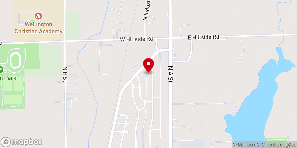 Map showing location of Hillside Baptist Church