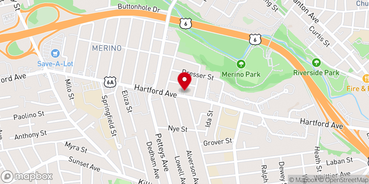 Map showing location of "KAYROS RI" Hispanic Church