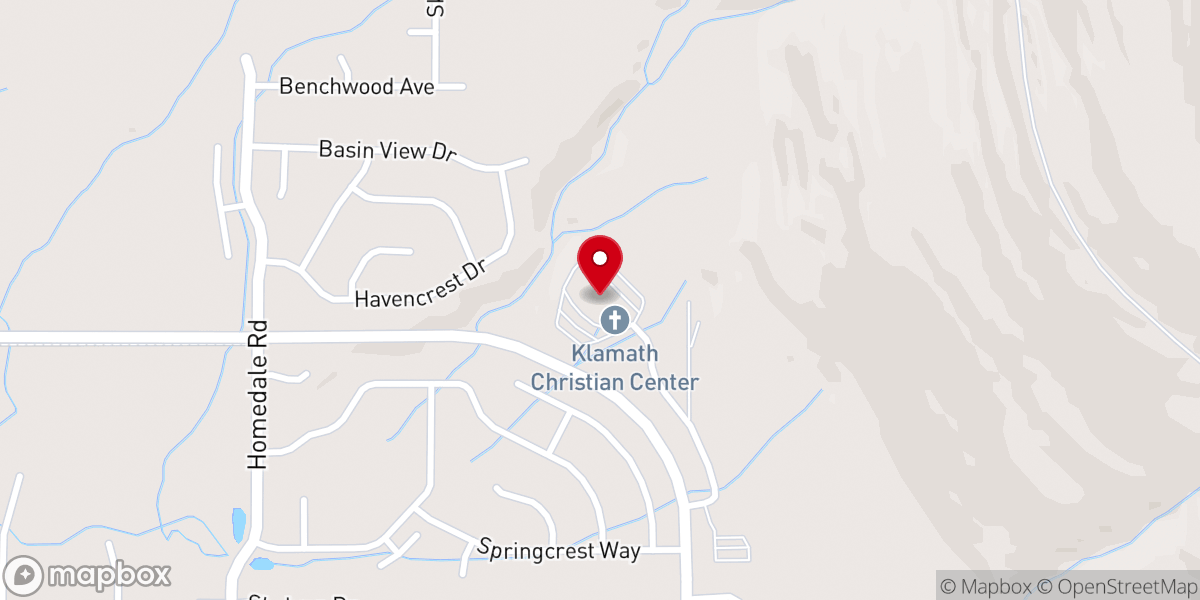 Map showing location of Klamath Christian Center