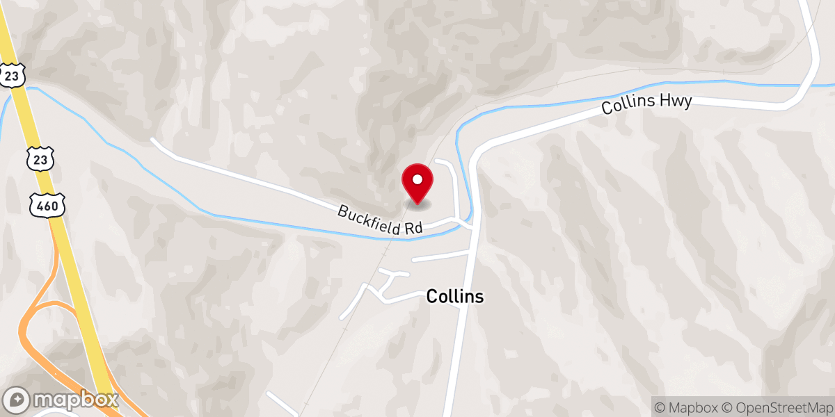 Map showing location of Buckfield Church