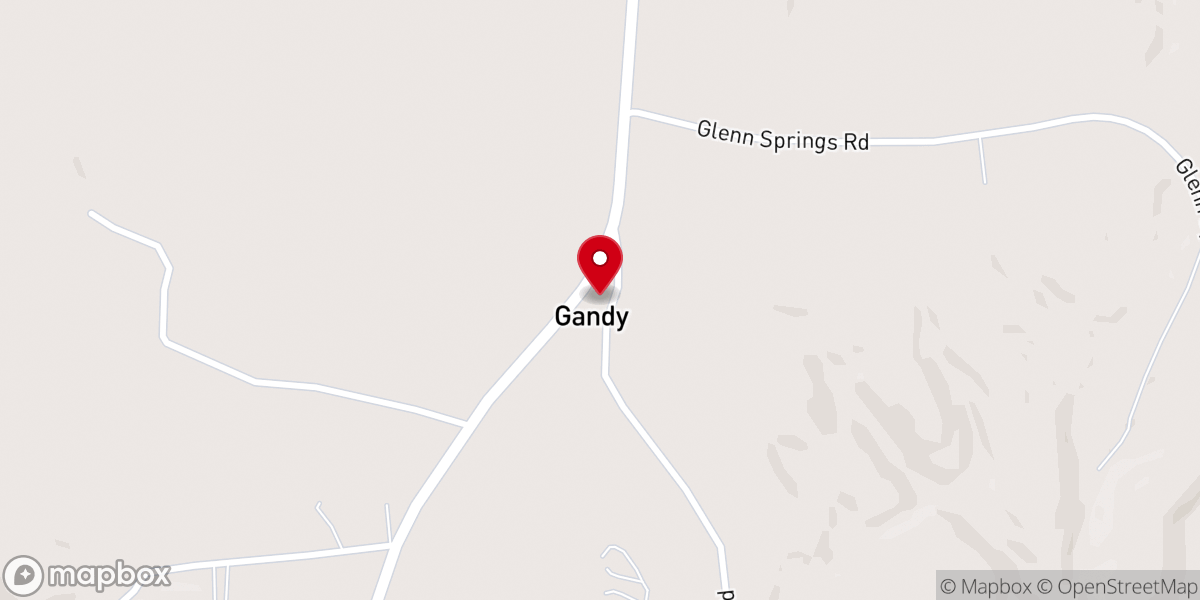 Map showing location of Gandy Church of Christ