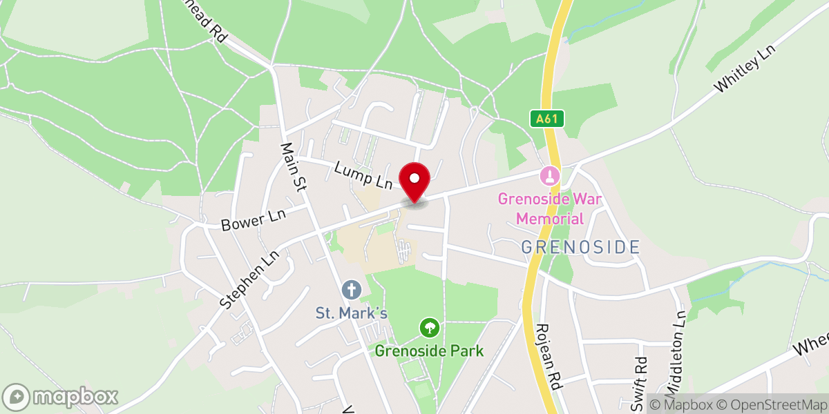 Map showing location of Grenoside Methodist Church
