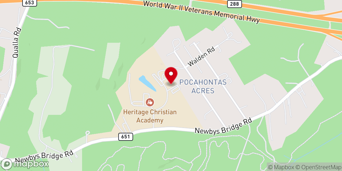 Map showing location of Hope Point Church: Chesterfield