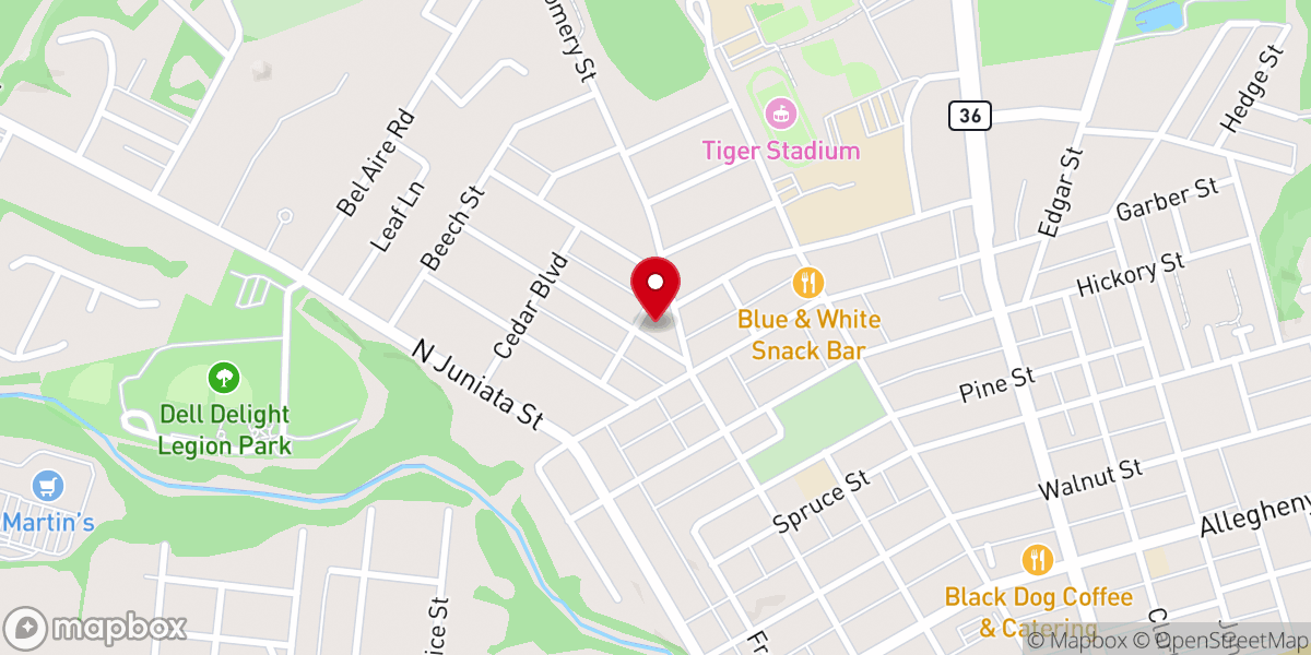 Map showing location of St John's Reformed Church
