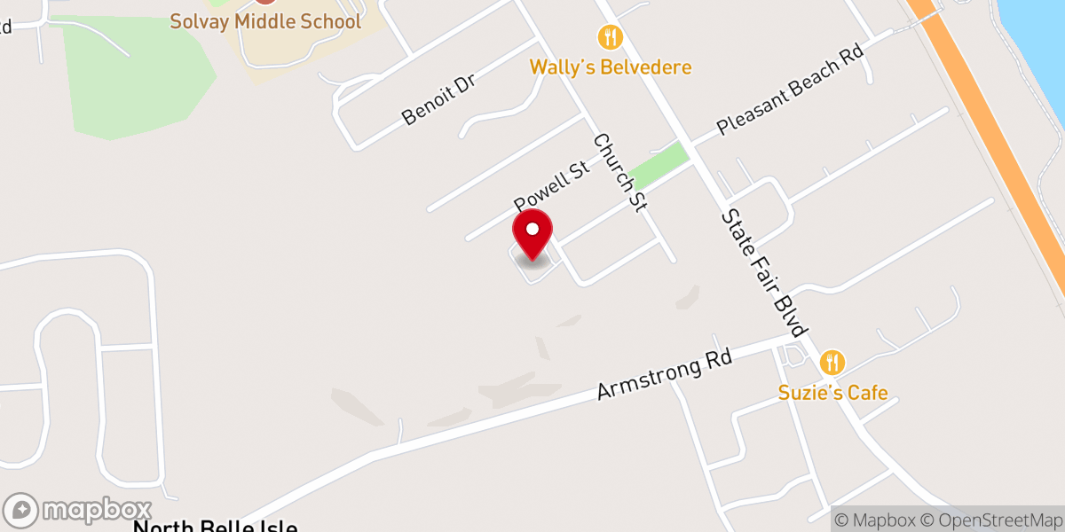 Map showing location of St Marianne Cope at Our Lady of Peace Church