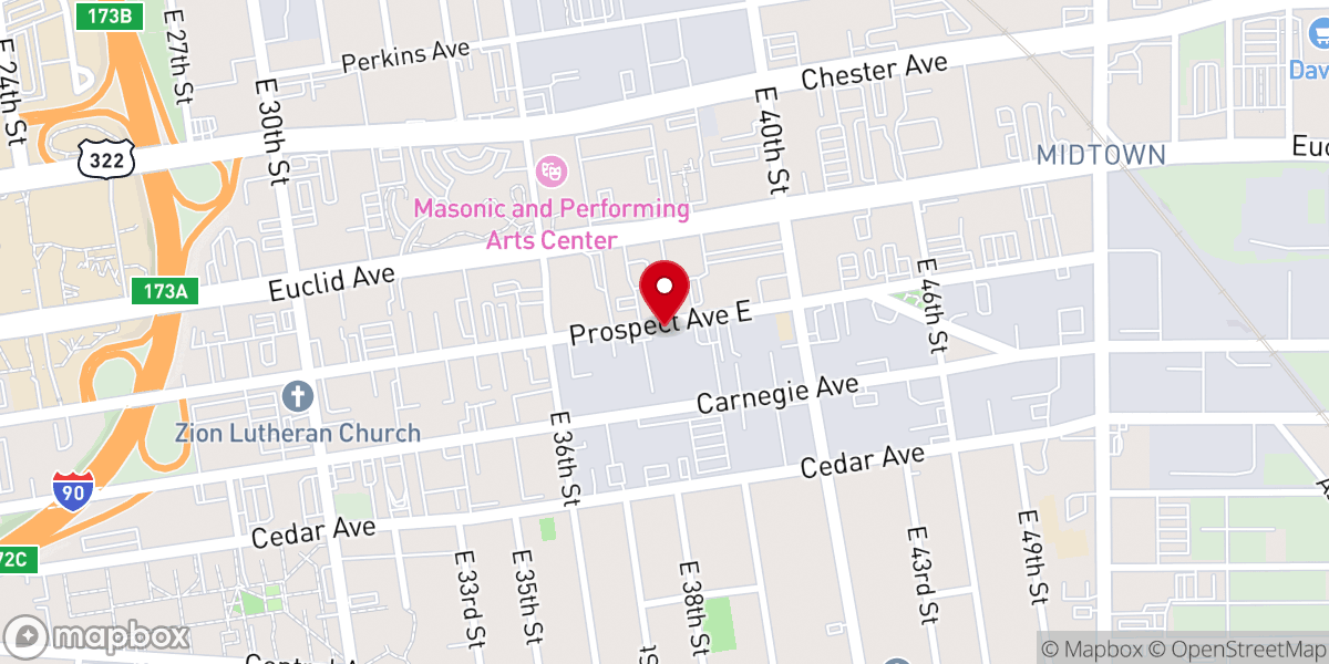 Map showing location of Gateway Church Downtown