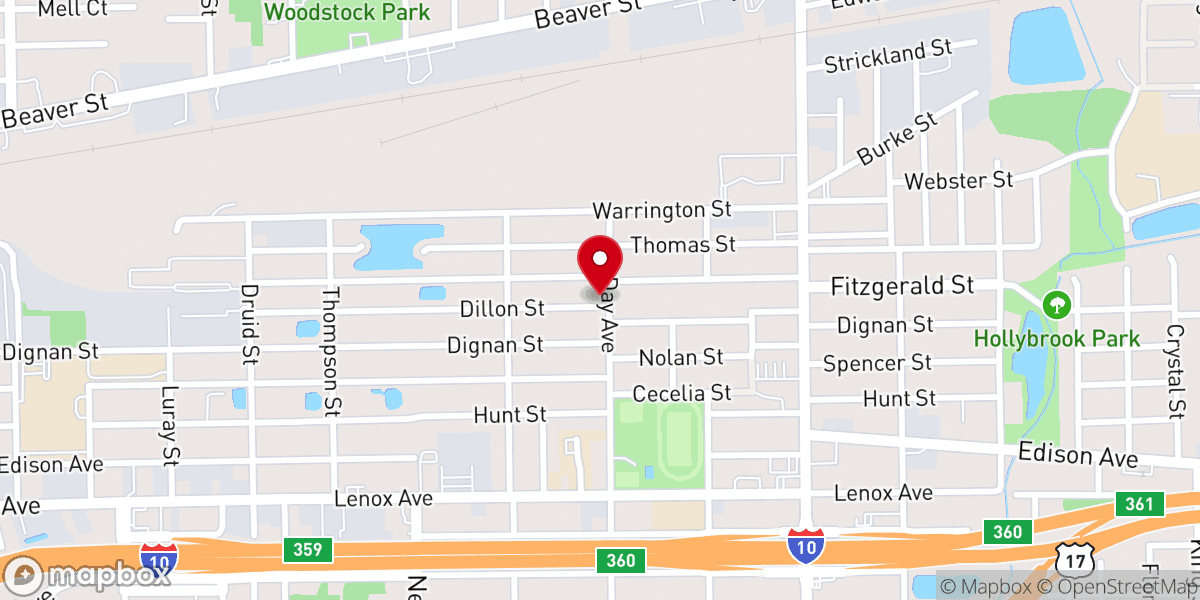 Map showing location of Free Spirit Evangelistic Temple