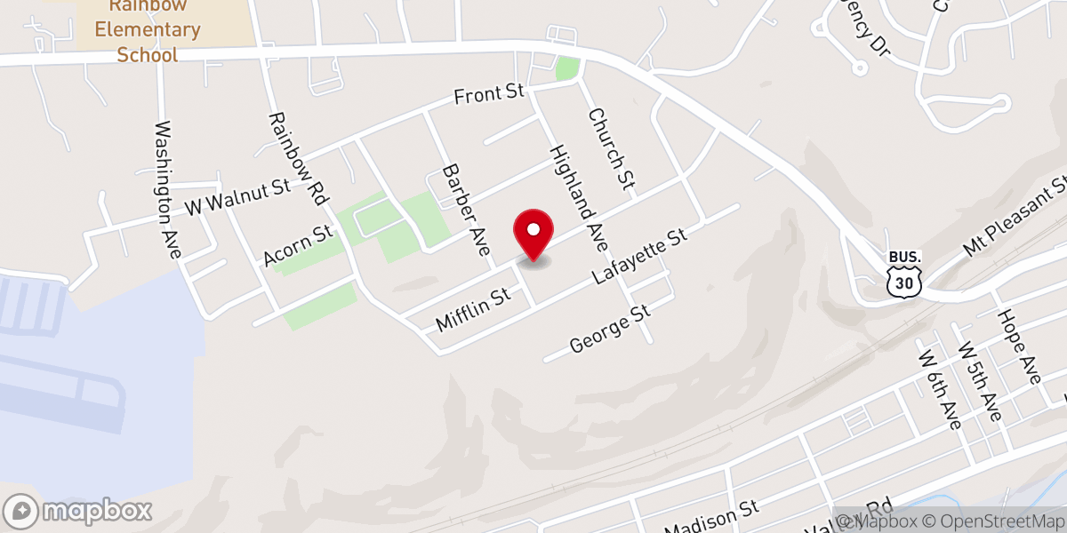 Map showing location of Mt Olivet Baptist Church