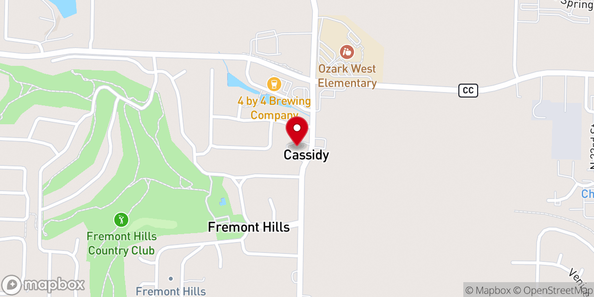 Map showing location of Cassidy United Methodist Church