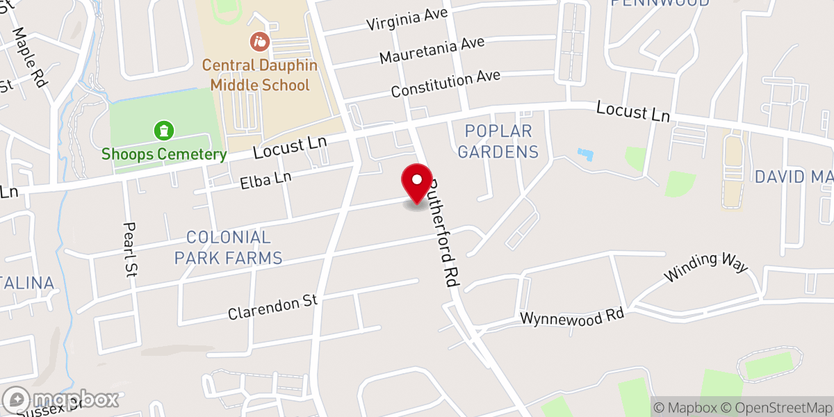 Map showing location of Evangelical Wesleyan Church