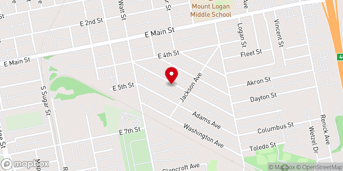 Map showing location of Jefferson Ave Christian Union