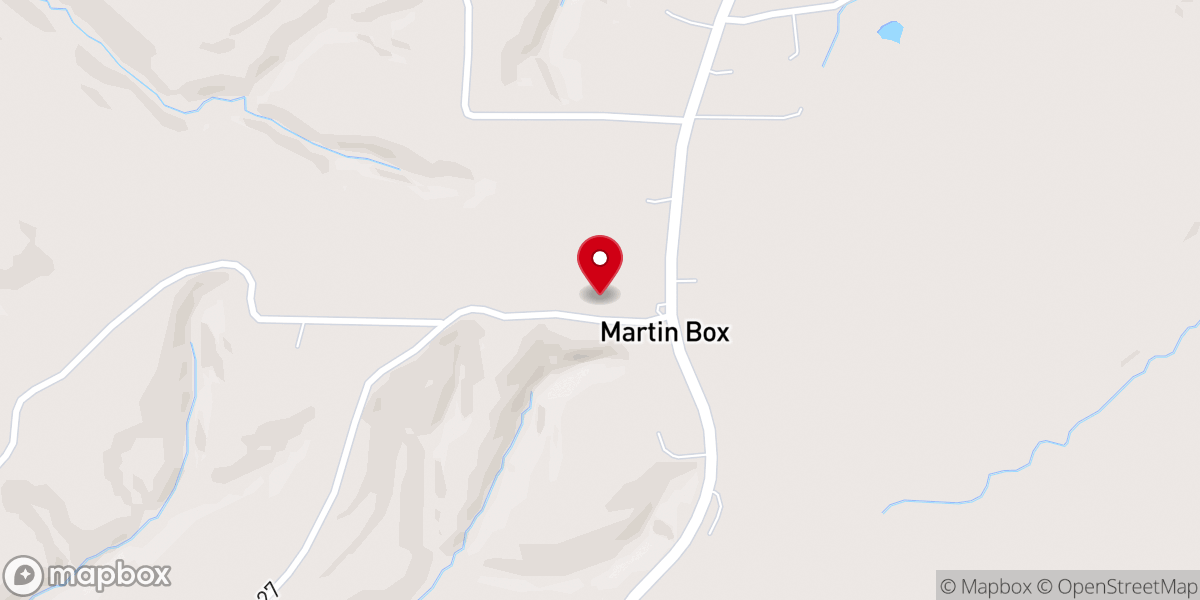 Map showing location of Martin Box Chapel