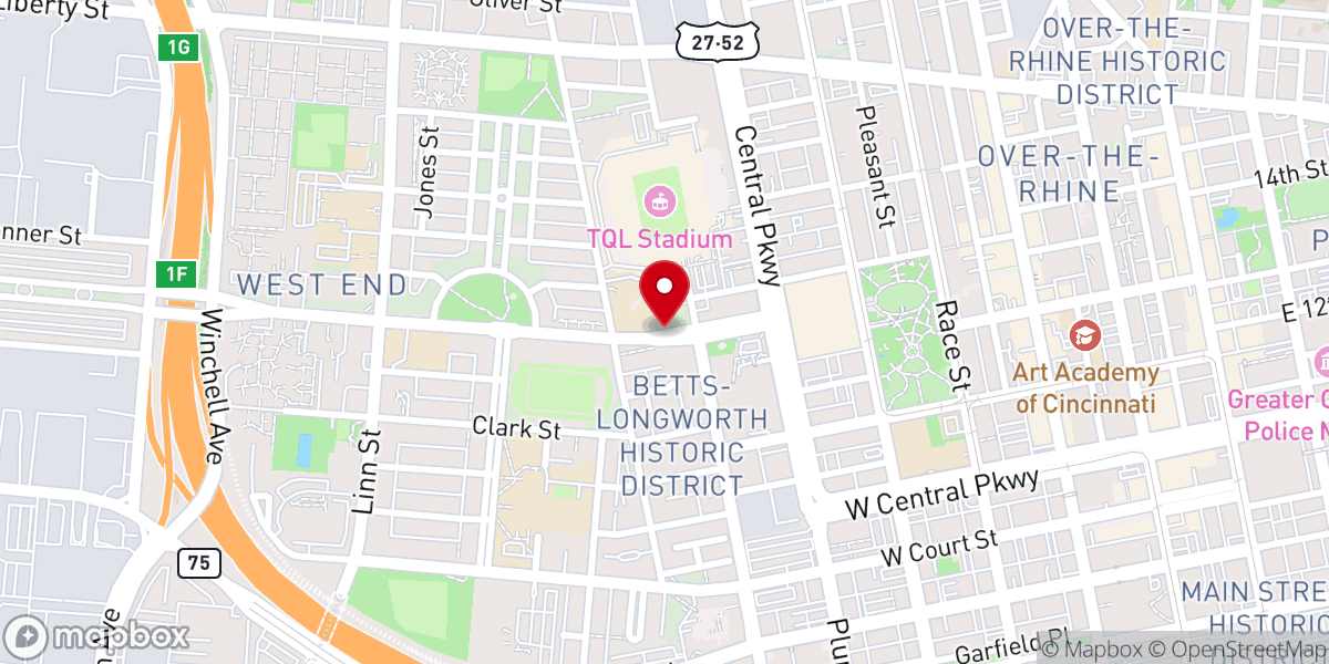 Map showing location of Greater Cincinnati Christian Center