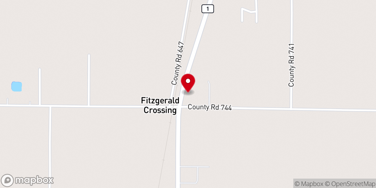 Map showing location of Fitzgerald Crossing Baptist Church