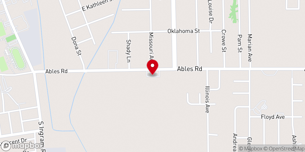Map showing location of Fellowship Baptist Church