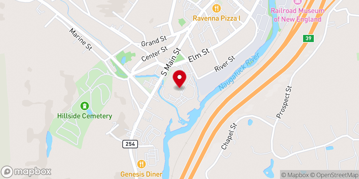 Map showing location of Clocktown Brewing Company
