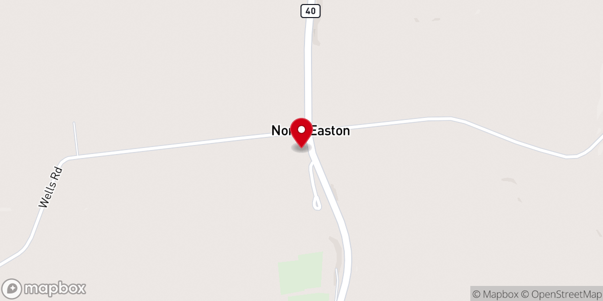 Map showing location of Easton United Methodist Church