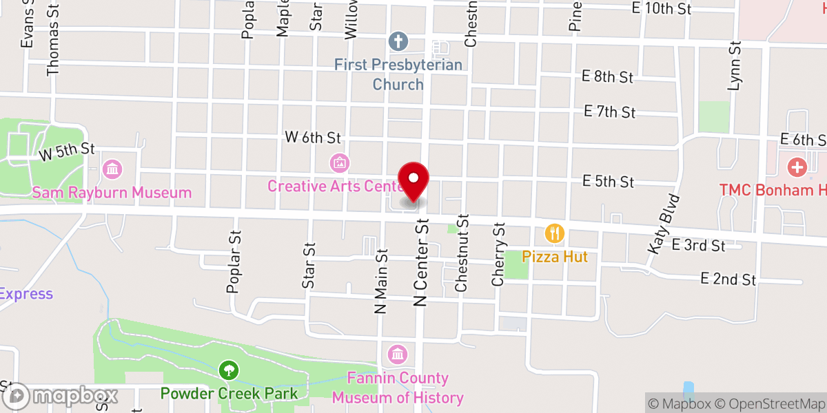 Map showing location of Iglesia Adventista del Séptimo Día Hispana de Bonham / Bonham Spanish Seventh-Day Adventist Church