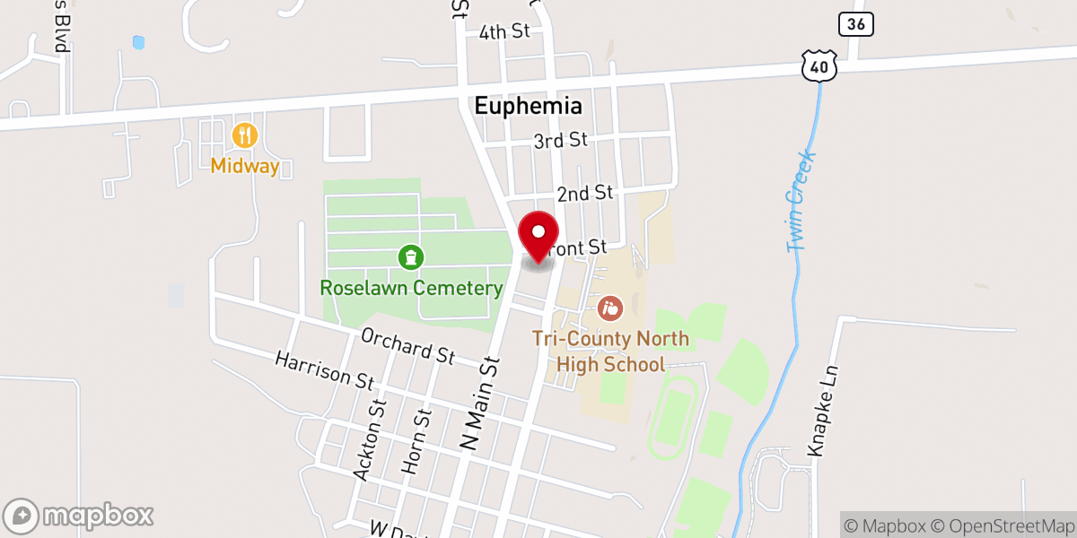 Map showing location of Trinity Church