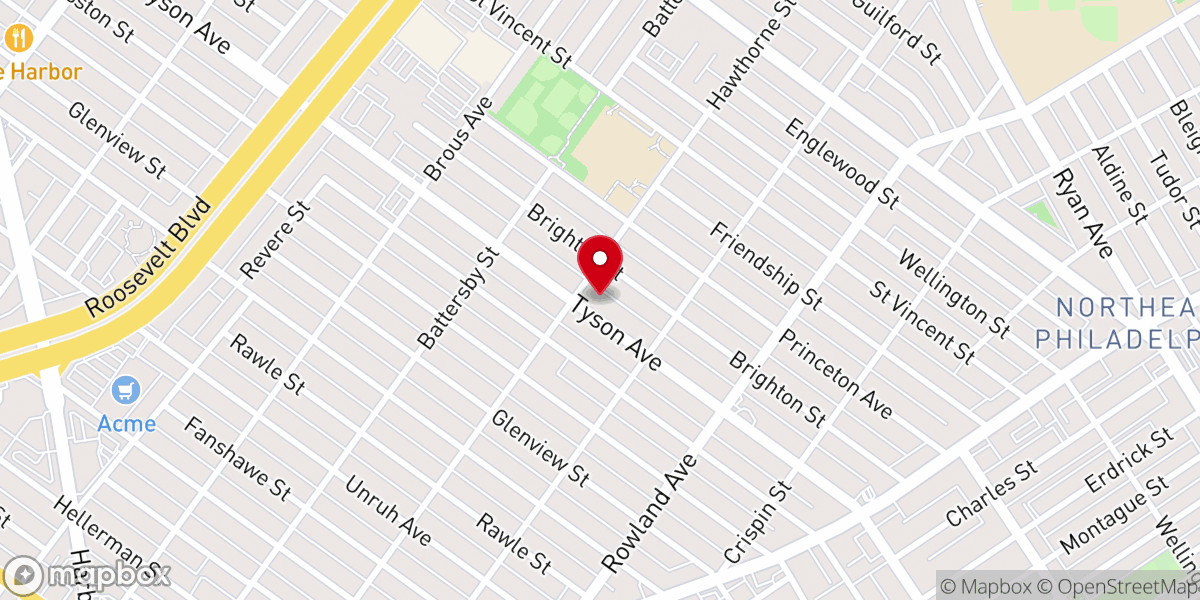 Map showing location of Saint John's Lutheran Church