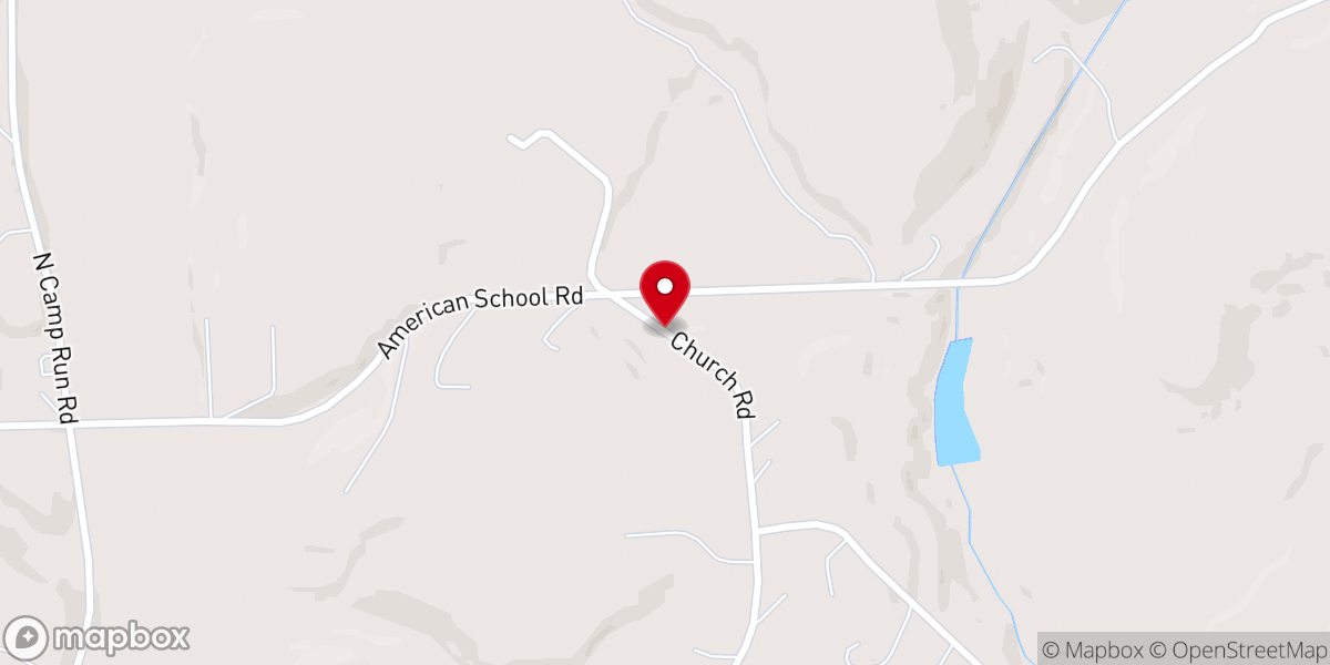 Map showing location of Moon Run United Presbyterian Church