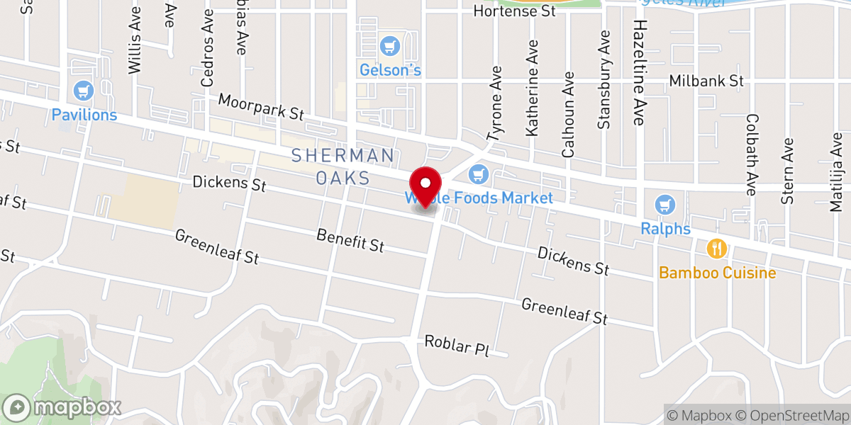 Map showing location of Sherman Oaks United Methodist Church